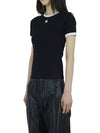 Bumpy Contrast Re-Edition Short Sleeve T-Shirt Black - COURREGES - BALAAN 7