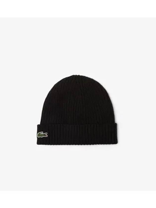 wool tissue beanie black - LACOSTE - BALAAN 1