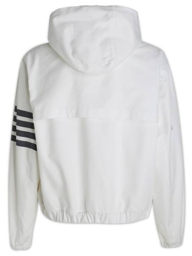 4 Bar Cotton Hooded Jacket White - THOM BROWNE - BALAAN 3