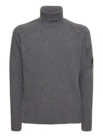 Lens Detail Lambswool Turtleneck Grey - CP COMPANY - BALAAN 2