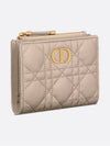 Caro Dahlia Supple Cannage Calfskin Half Wallet Sand - DIOR - BALAAN 3