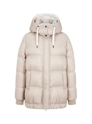 Women s Detachable Hood Goose Down Padded Jacket Beige - BRUNELLO CUCINELLI - BALAAN 1