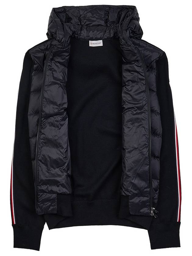 Logo Patch Padded Wool Hooded Jacket Black - MONCLER - BALAAN 10