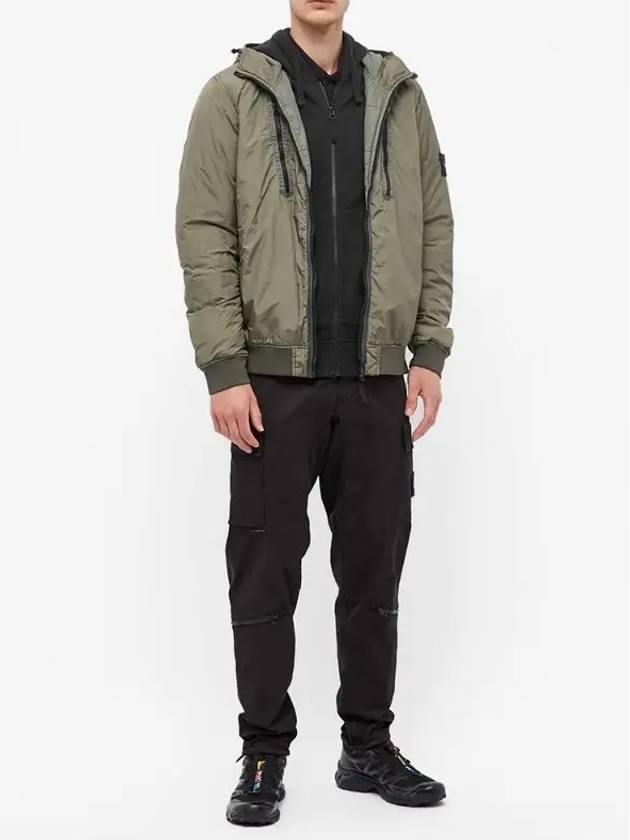 Wappen Patch Cotton Zip Up Hoodie Black - STONE ISLAND - BALAAN 6