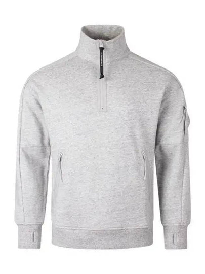 Diagonal Raised Fleece Half Zipped Sweatshirt Grey - CP COMPANY - BALAAN 2