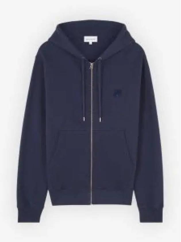 Bold Fox Head Patch Cotton Hooded Zip-Up Ink Blue - MAISON KITSUNE - BALAAN 2