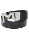 M Buckle Palladium Coated Belt Black - MONTBLANC - BALAAN 1