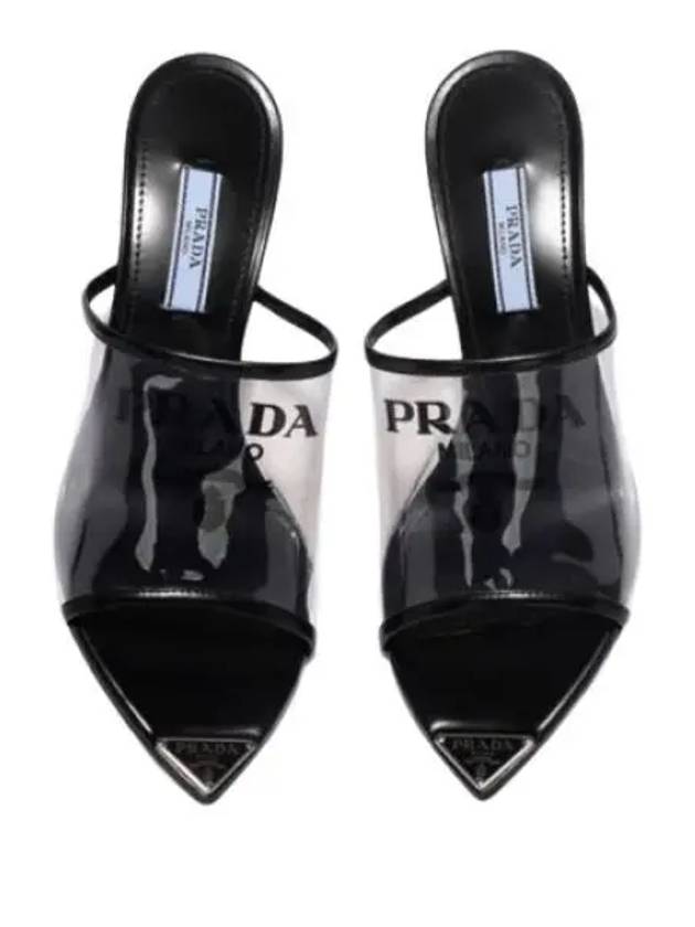 Logo Print Plexiglas Sandals Heel Black - PRADA - BALAAN 2