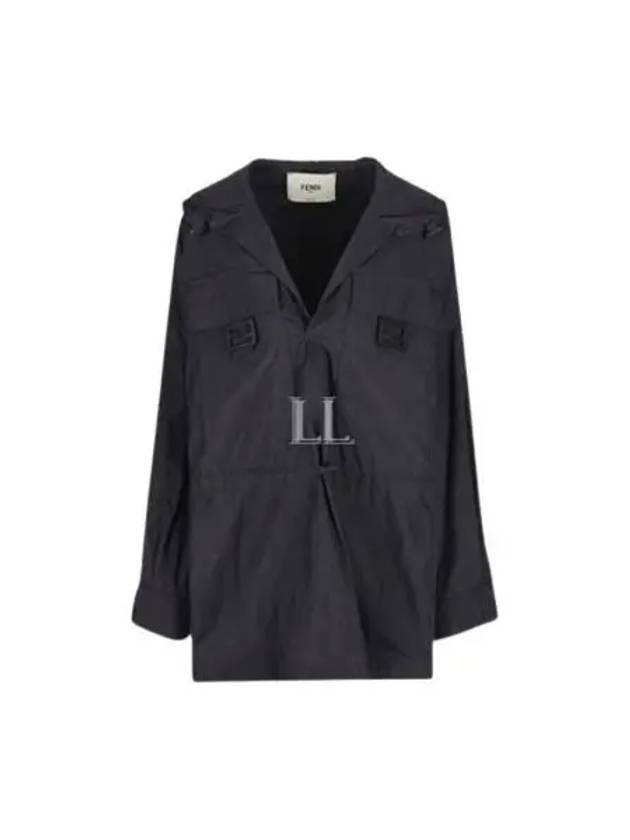 Women's Nylon Anorak Blouson Jacket Black - FENDI - BALAAN 2