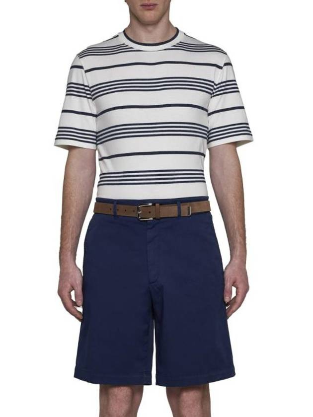 Mid-Rise Chino Shorts Blue Prussia - BRUNELLO CUCINELLI - BALAAN 4