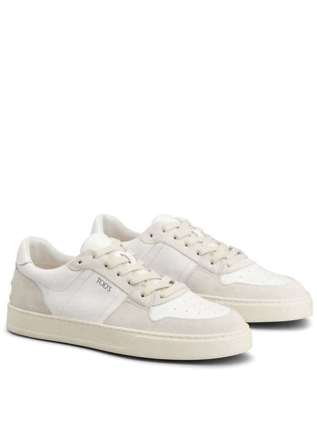 Suede Leather Low Top Sneakers White - TOD'S - BALAAN 3