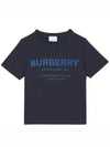 Kids Logo Print Short Sleeve T-Shirt Navy - BURBERRY - BALAAN 2