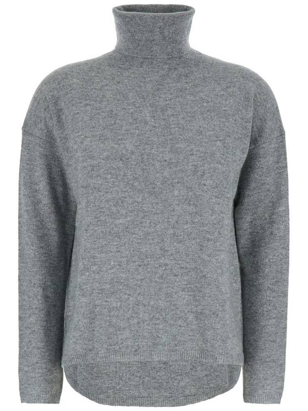 Grey High Neck Sweater With Dropped Shoulders In Cashmere Woman - ALLUDE - BALAAN 1