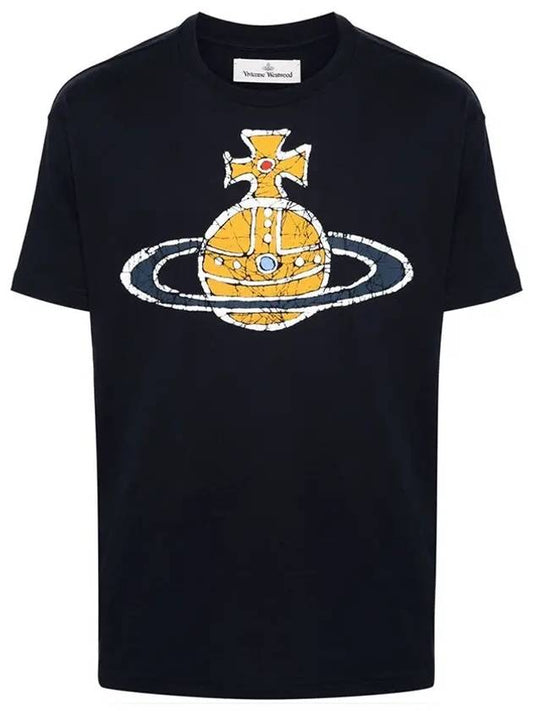 Women's Print Logo Short Sleeve T-Shirt Navy - VIVIENNE WESTWOOD - BALAAN 2