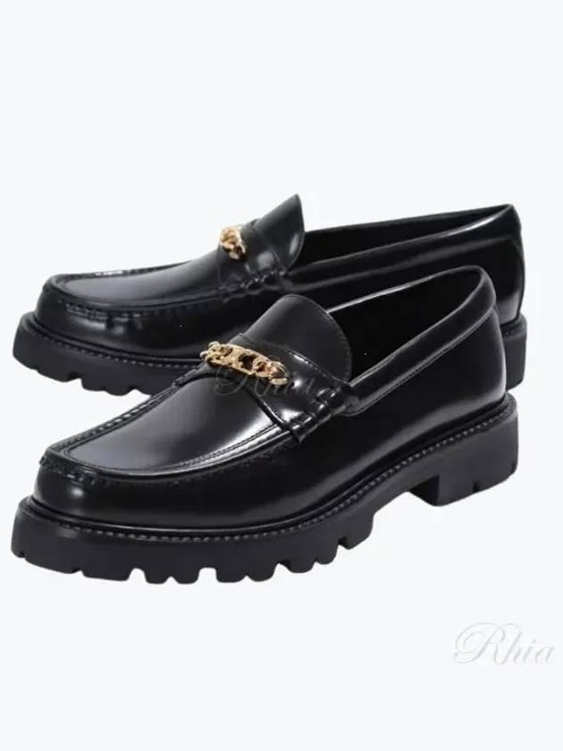 Triomphe Magaret Chain Chunky Leather Loafers Black - CELINE - BALAAN 2