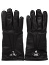 ORB Silver Logo Gloves Black - VIVIENNE WESTWOOD - BALAAN 5