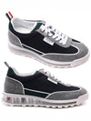 Melton Clear Sole Tech Runner Sneakers Navy Grey - THOM BROWNE - BALAAN 3