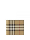 Check Slim Bifold Leather Half Wallet Beige - BURBERRY - BALAAN 2