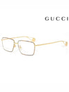 Eyewear Square Metal Glasses Gold - GUCCI - BALAAN.