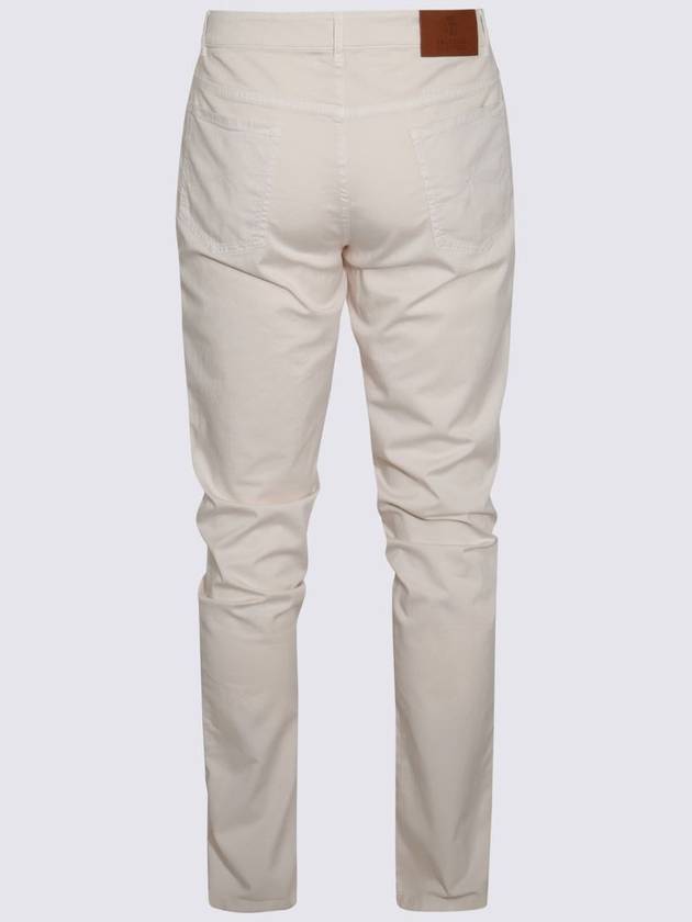 Cotton Straight Pants White - BRUNELLO CUCINELLI - BALAAN 3