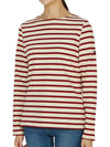 Women's Meridame II Striped Long Sleeve T-Shirt White Red - SAINT JAMES - BALAAN 3