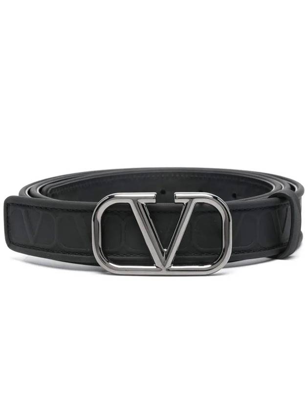 Toile Iconographe Leather Belt Black - VALENTINO - BALAAN 2