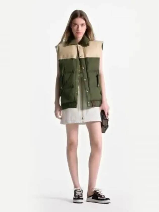 leather accent sleeveless puffer jacket 1ABR7X - LOUIS VUITTON - BALAAN 2