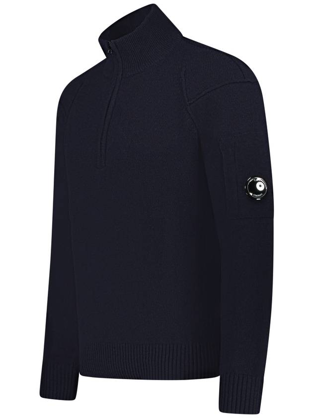 Lambswool GRS Half Zipped Knit Top Navy - CP COMPANY - BALAAN 3