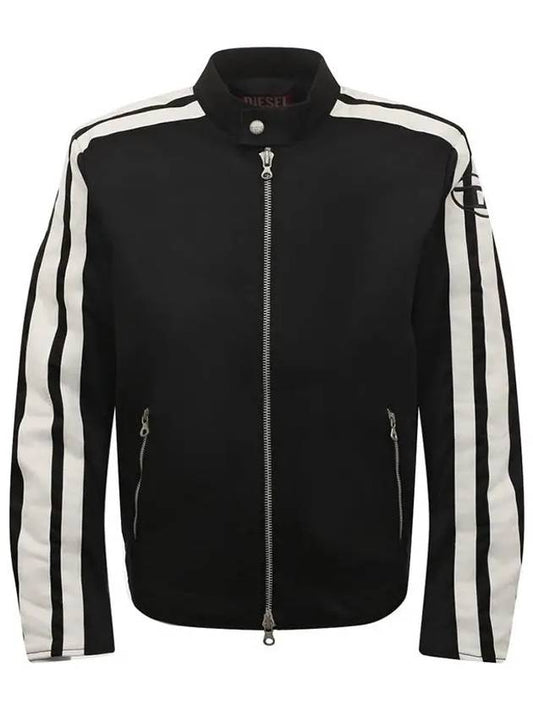 J Beck Logo Zip-Up Biker Jacket Black White - DIESEL - BALAAN 2