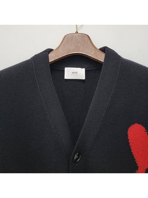 De Coeur Logo Wool Cardigan Black - AMI - BALAAN 5