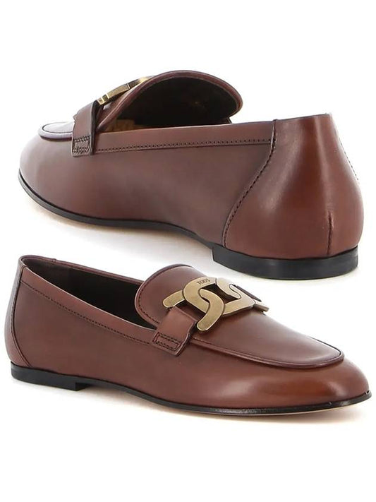 Kate Metal Logo Leather Loafers Brown - TOD'S - BALAAN 2