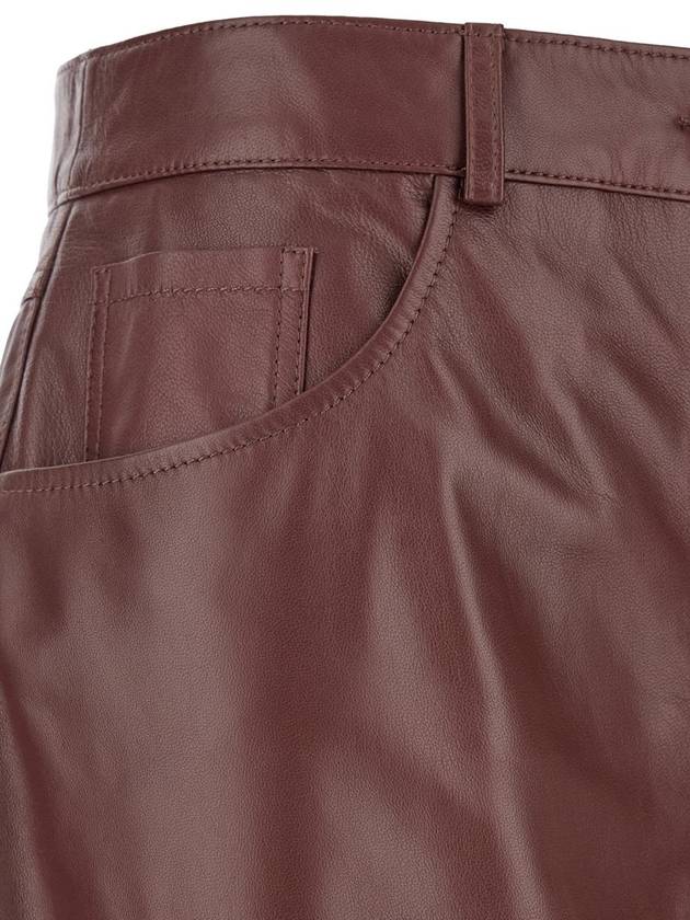 'Catania' Brown Wide Pants In Smooth Leather Woman - ARMA - BALAAN 3