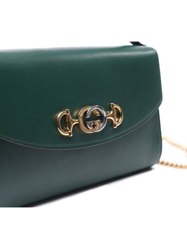 Zumi Small Leather Shoulder Bag Green - GUCCI - BALAAN 5