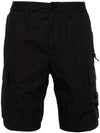 Light Stretch Cotton Bermuda Shorts Black - STONE ISLAND - BALAAN 4