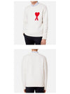 Big Heart Logo Wool Knit Top White - AMI - BALAAN 7