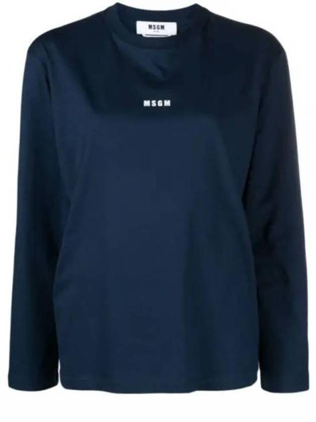 Micro Logo Long Sleeve T-Shirt Navy - MSGM - BALAAN 2