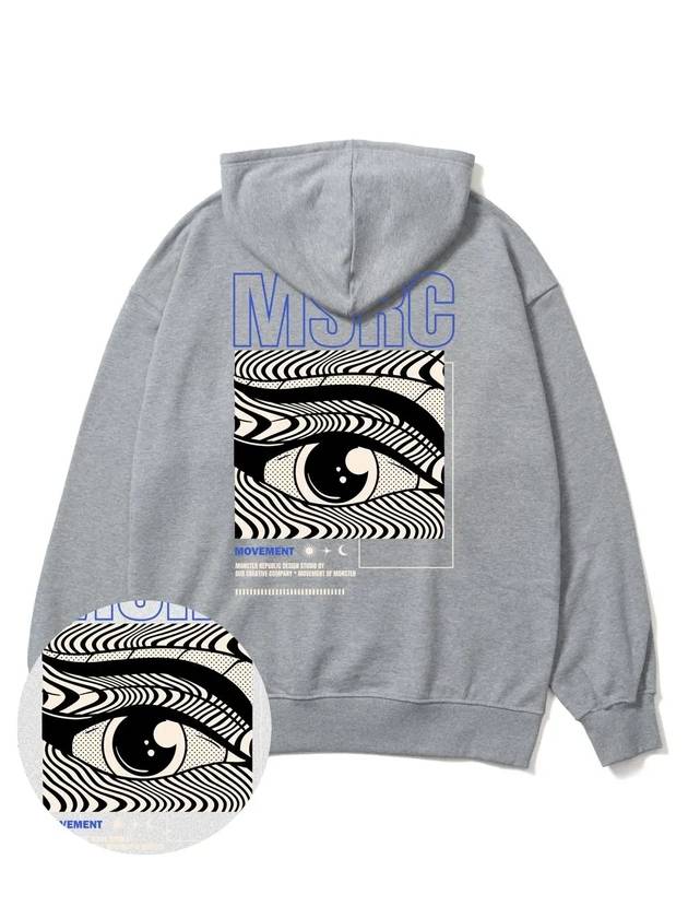 Of The Eye Vivid Blue Overfit Hoodie Grey - MONSTER REPUBLIC - BALAAN 4