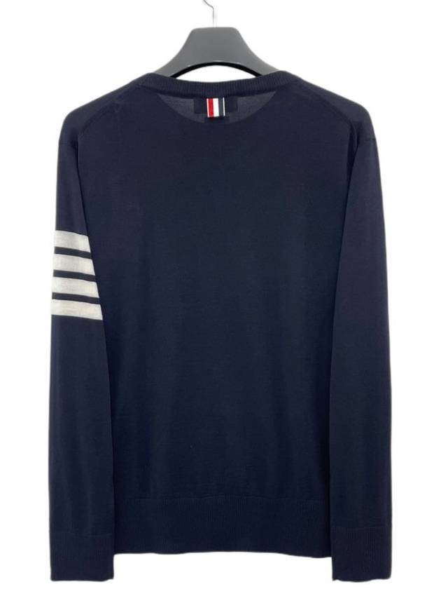 4 Bar Stripe Classic Wool Knit Top Navy - THOM BROWNE - BALAAN 3