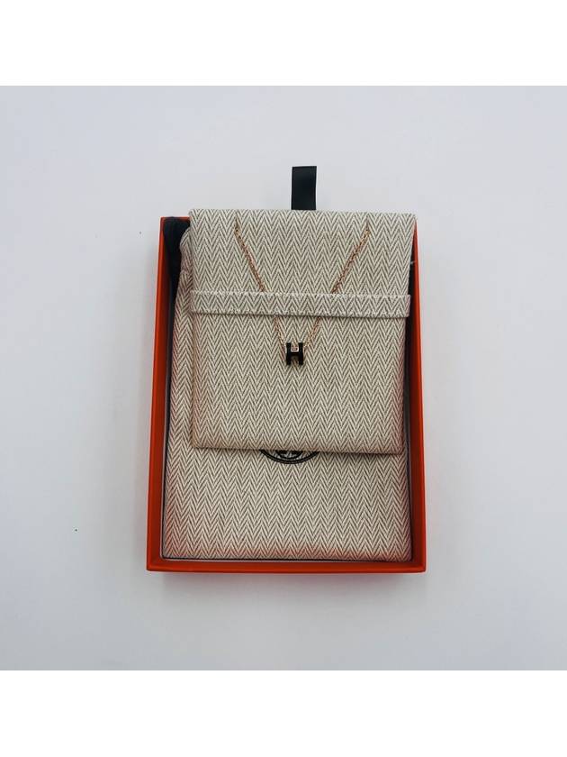 Mini Pop H Pendant Rose Gold & Noir - HERMES - BALAAN 3