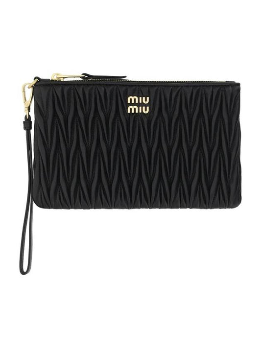 Materasse Nappa Leather Clutch Bag Black - MIU MIU - BALAAN 1