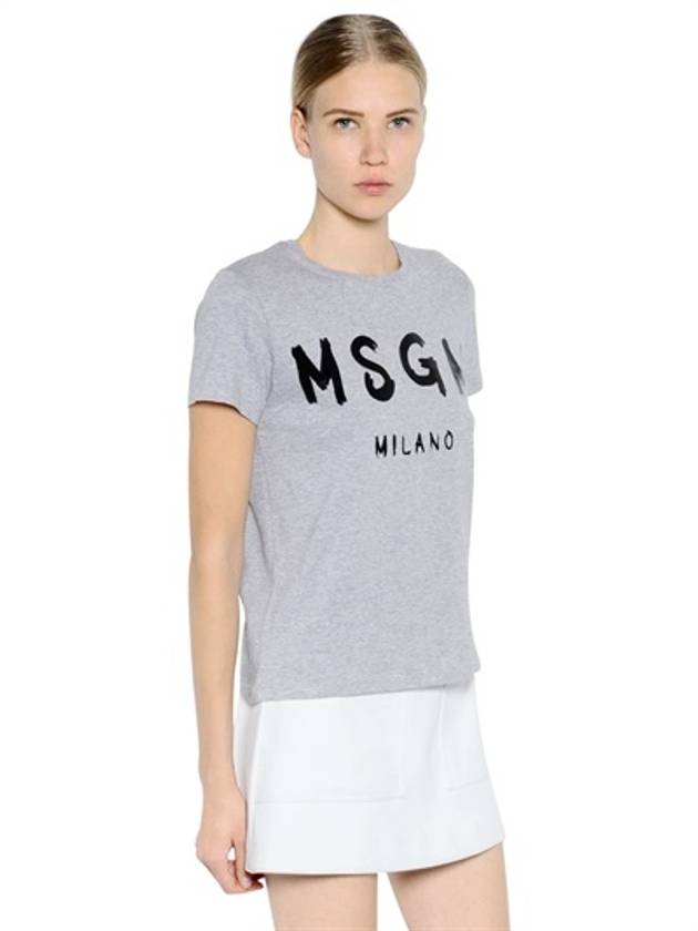 Milano Brushed Logo Short Sleeve T-Shirt Grey - MSGM - BALAAN 4