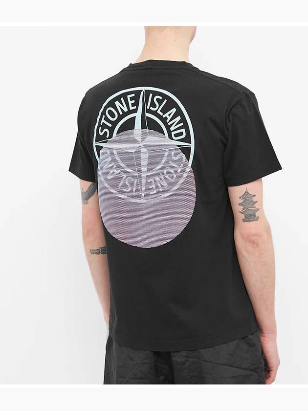 Tricromia Three Print Cotton Jersey T-Shirt Black - STONE ISLAND - BALAAN 2