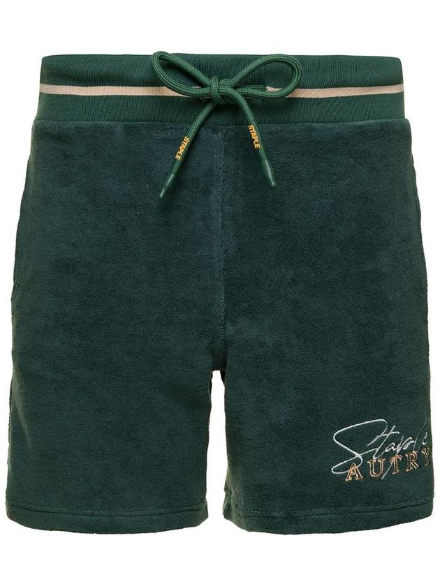 Green Bermuda Shorts With Drawstring And Staple X Logo Detail In Jersey Man - AUTRY - BALAAN 1