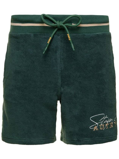 Green Bermuda Shorts With Drawstring And Staple X Logo Detail In Jersey Man - AUTRY - BALAAN 1