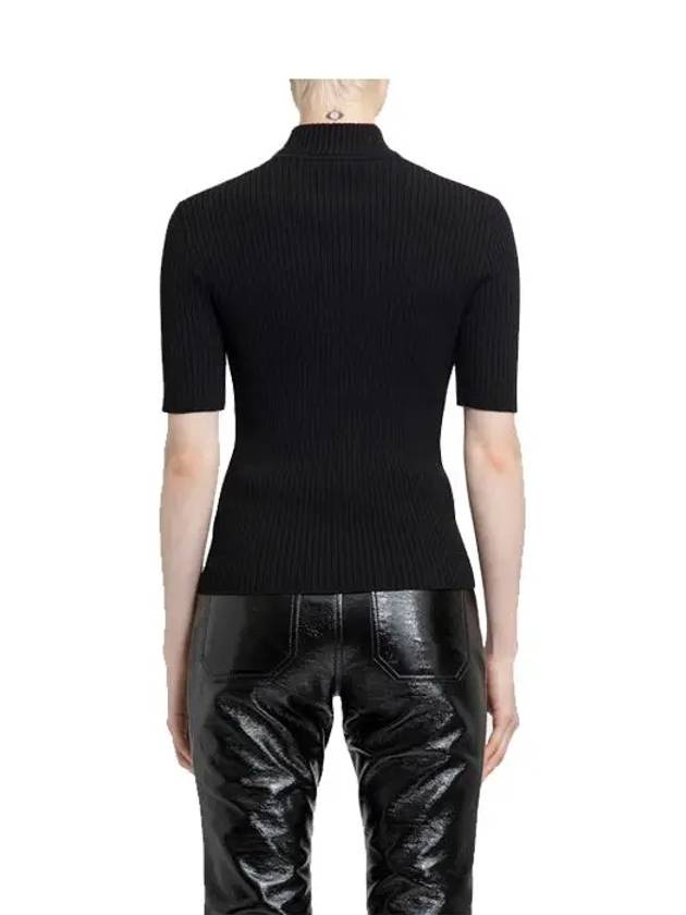 Reedition Knit Short Sleeve Turtle Neck Black - COURREGES - BALAAN 8