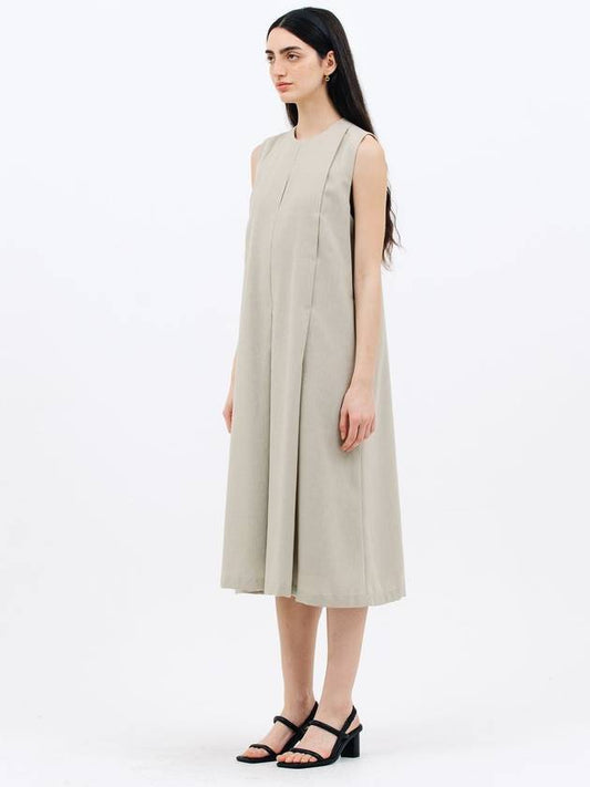 front pleats dress_light khaki - JUN BY JUN K - BALAAN 1