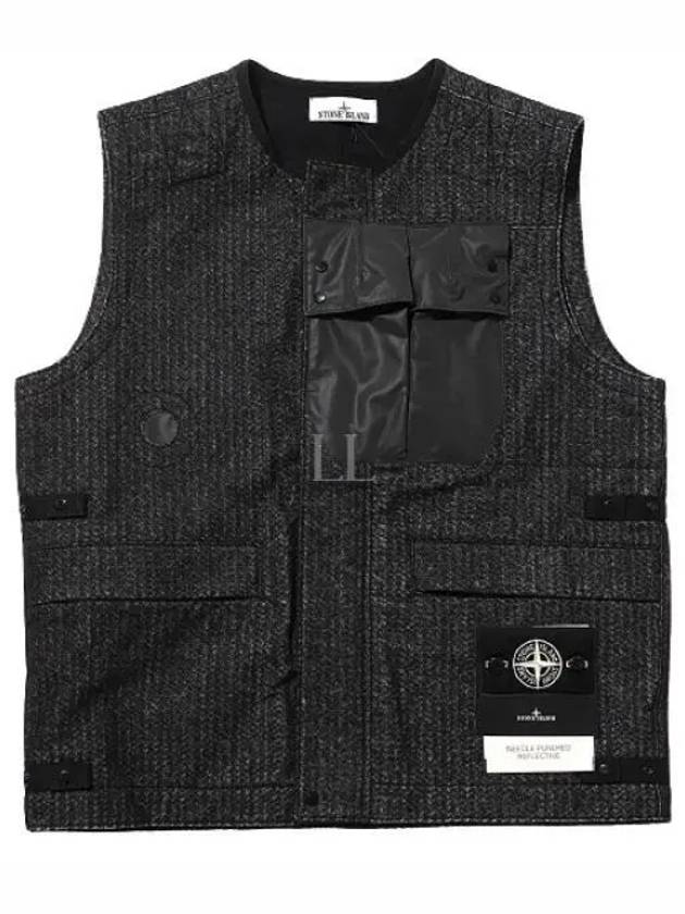 Needle Punched Reflective Vest Black - STONE ISLAND - BALAAN 2