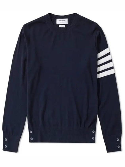 4 Bar Armband Classic Merino Wool Knit Top Navy - THOM BROWNE - BALAAN 2