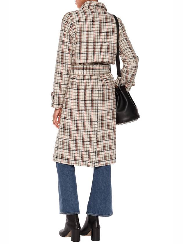 checked wool trench coat - GANNI - BALAAN 3