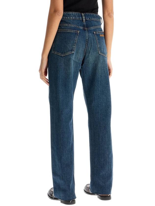 jeans with raw edge hemline - MIU MIU - BALAAN 3